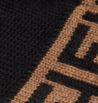 Fendi - Logo-Jacquard Wool Beanie - Black