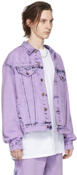 drew house SSENSE Exclusive Purple Secret Trucker Denim Jacket
