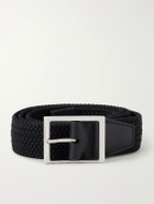 Berluti - 3.8cm Leather-Trimmed Braided Belt - Black