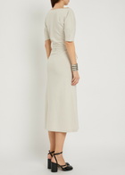 Lemaire Belted Off-the-shoulder Cotton-blend Midi Dress Off White