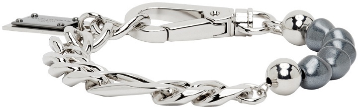 Photo: Dolce & Gabbana Silver DG Logo Pearl Bracelet