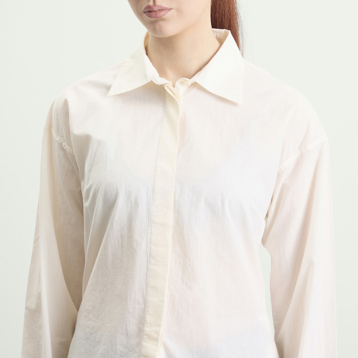 mfpen Women's Software Shirt in Off White Micro Check