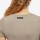 Stylerunner Women's Short Sleeve Fine Ribbed Body in Pebble