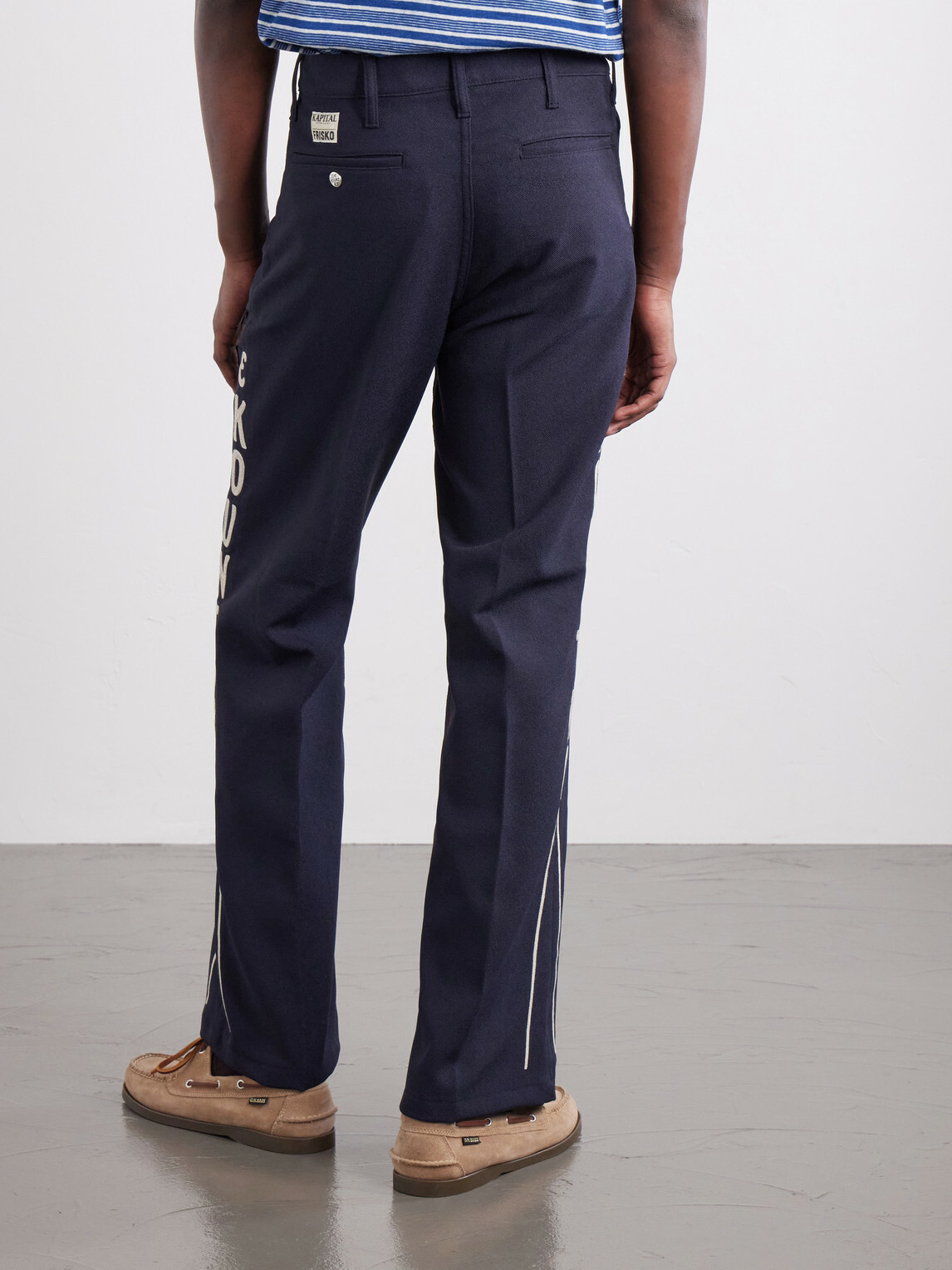 KAPITAL - Daddy's Ox Flared Twill Trousers - Blue