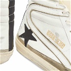 Golden Goose Men's Slide Hi-Top Top Leather Sneakers in Yellow/Black/Taupe