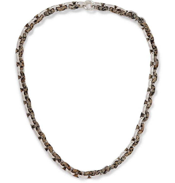 Photo: BOTTEGA VENETA - Sterling Silver Dalmatian Quartz Necklace - Silver