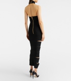 Balmain Cutout ribbed-knit gown