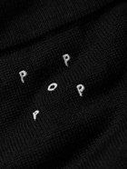 Pop Trading Company - Logo-Print Merino Wool-Blend Half-Zip Sweater - Black