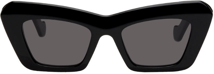 Photo: LOEWE Black Acetate Cat-Eye Sunglasses
