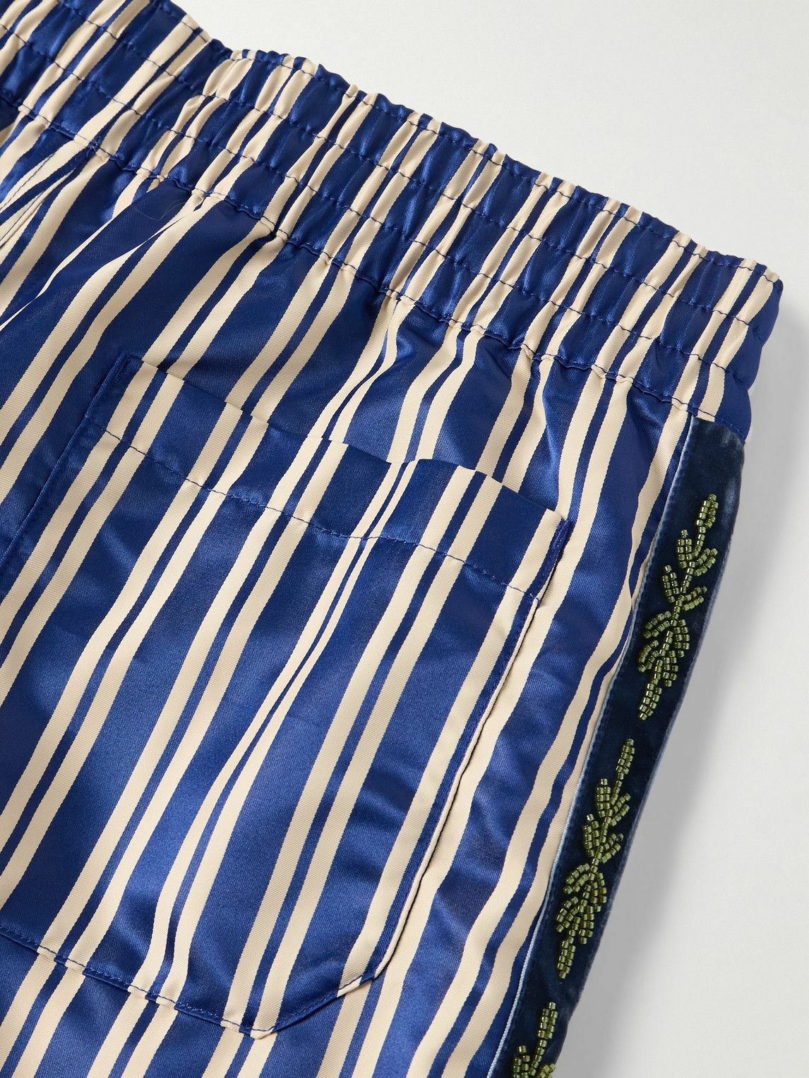 Nike - BODE Scrimmage Straight-Leg Velvet-Trimmed Striped