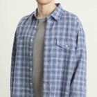 FrizmWORKS Men's Uneven Check Shirt in Blue