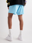 Throwing Fits - Straight-Leg Logo-Print Mesh Shorts - Blue