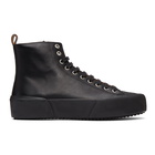 Jil Sander Black Leather High-Top Sneakers