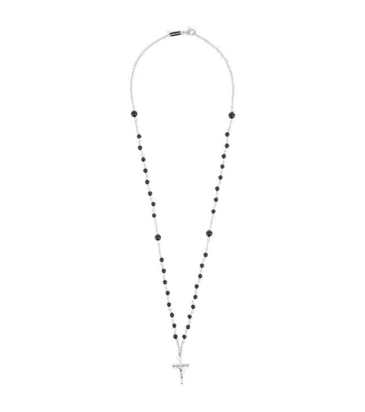 Photo: Dolce&Gabbana Cross pendant beaded necklace