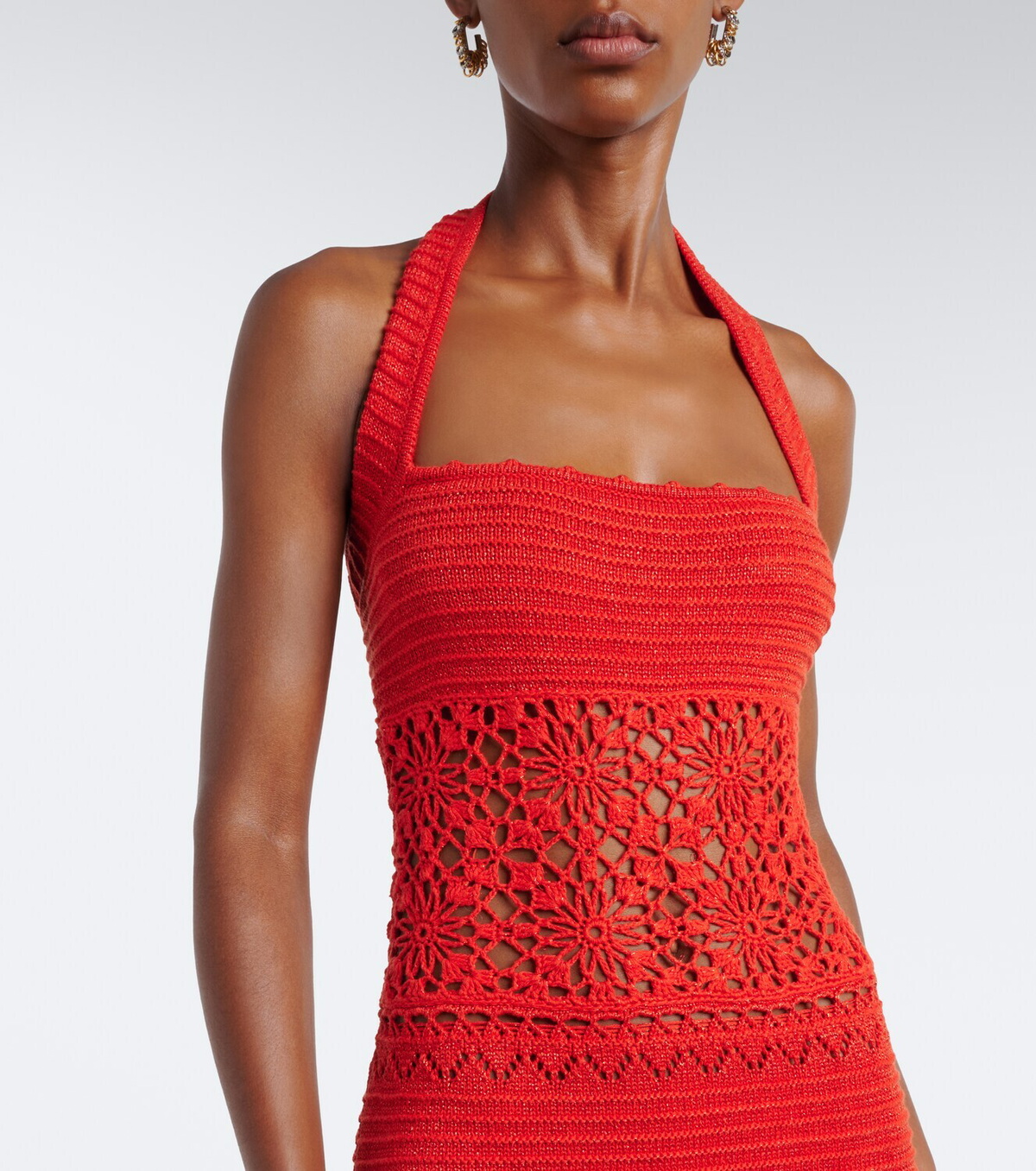 Retrofête Peggie crochet cotton-blend maxi dress