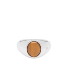 Tom Wood Kim Tiger Eye Ring in Silver