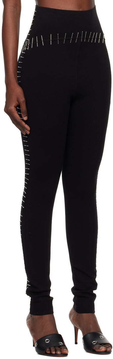 Black Zipped gabardine leggings, ALAÏA