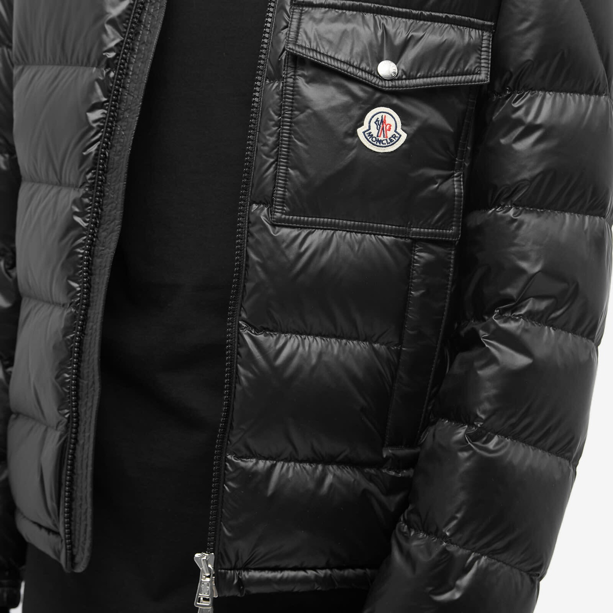 Moncler Men's Wollaston Hooded Down Jacket in Black Moncler