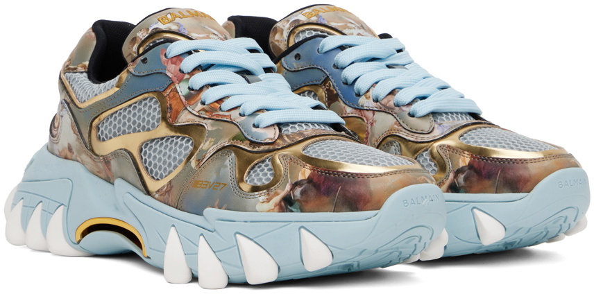 Balmain Blue & Gold B-East Sneakers Balmain