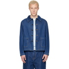 Merz b. Schwanen Blue Cropped Worker's Denim Jacket