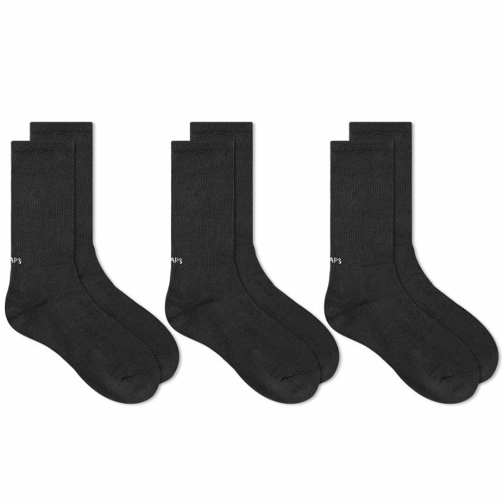 Photo: WTAPS Men's Skivvies 05 3-Pack Sock in Black 