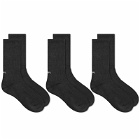 WTAPS Men's Skivvies 05 3-Pack Sock in Black 