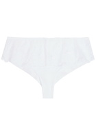 Simone PÉRÈLE Intrigue Tanga Embroidered Tulle Shorty Briefs White