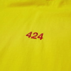 424 Men's Alias Red Logo T-Shirt in Yellow