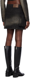 lesugiatelier Black Silhouette Denim Miniskirt