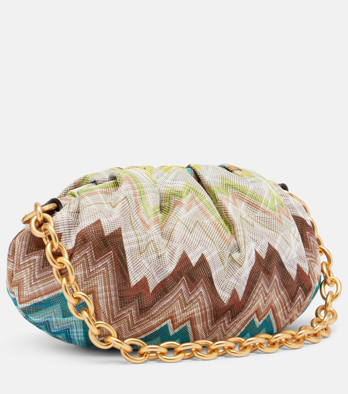 Missoni Zigzag Small leather-trimmed shoulder bag