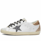 Golden Goose Women's Super Star Leather Sneakers in Optic White/Seedpearl
