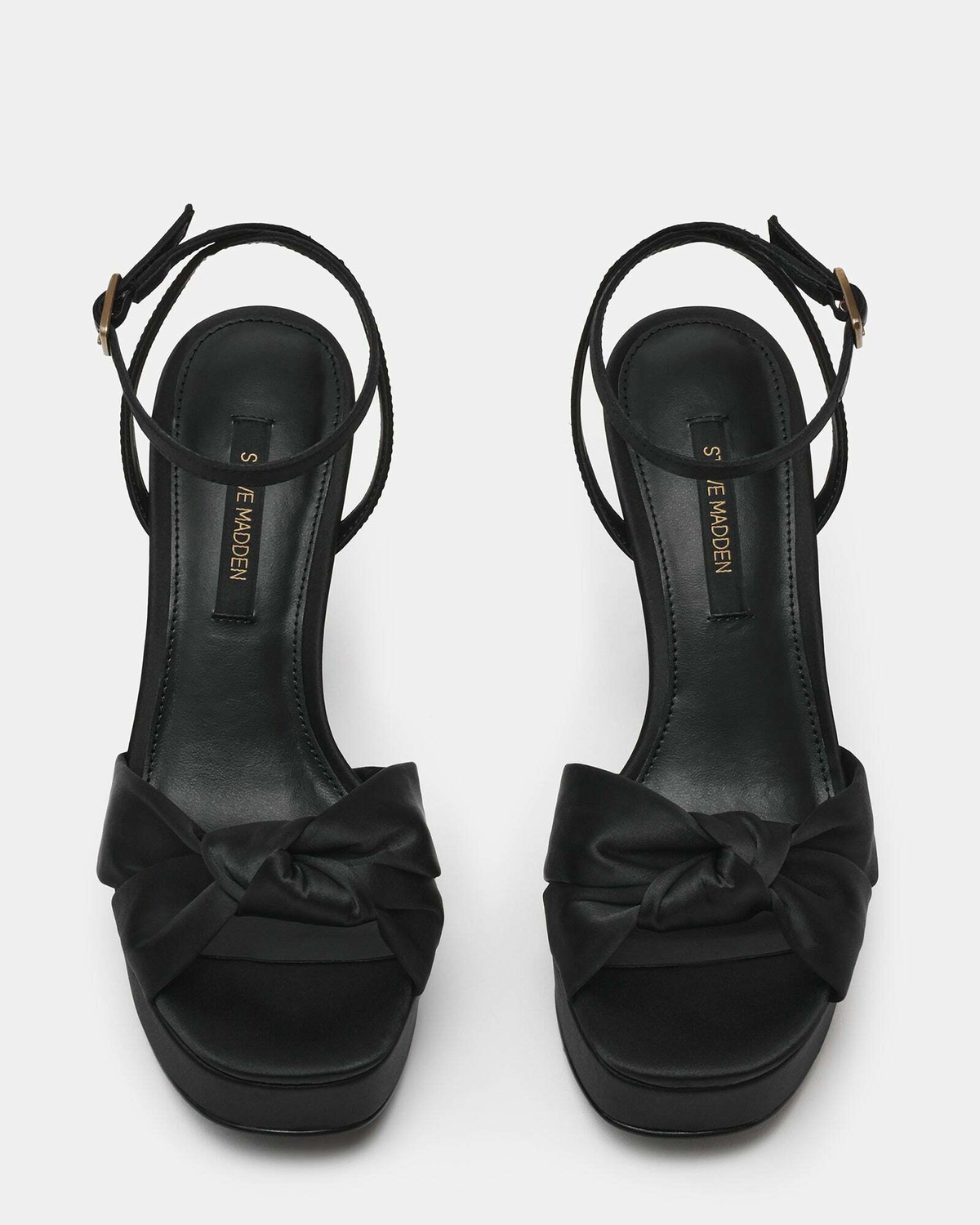 Steve Madden Knoti Heels in Black Satin