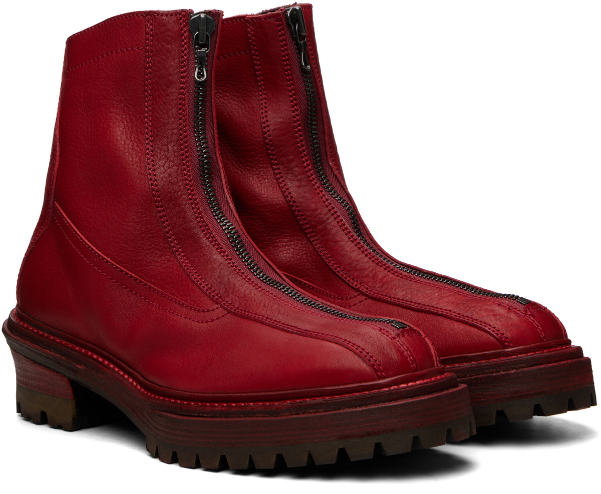 Julius Red Front Zip Boots