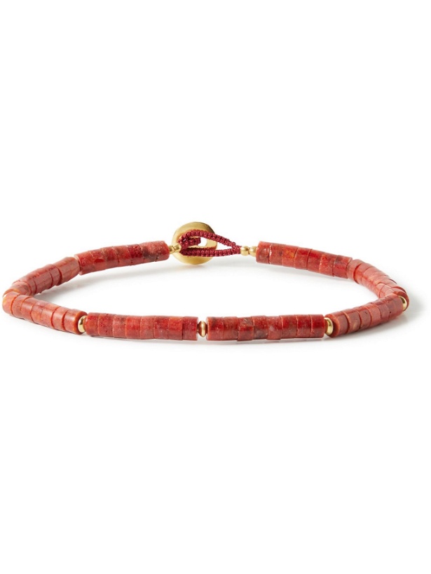 Photo: Mikia - Coral and Gold-Plated Beaded Bracelet - Red