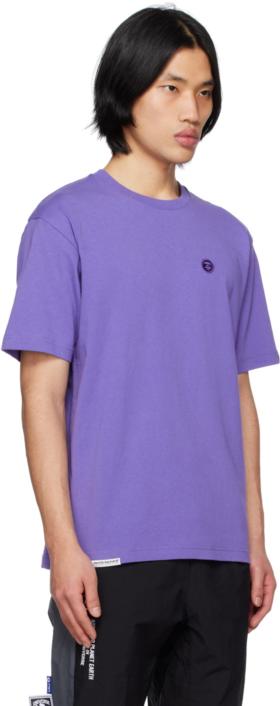 AAPE by A Bathing Ape Purple Embroidered TShirt AAPE by A Bathing Ape