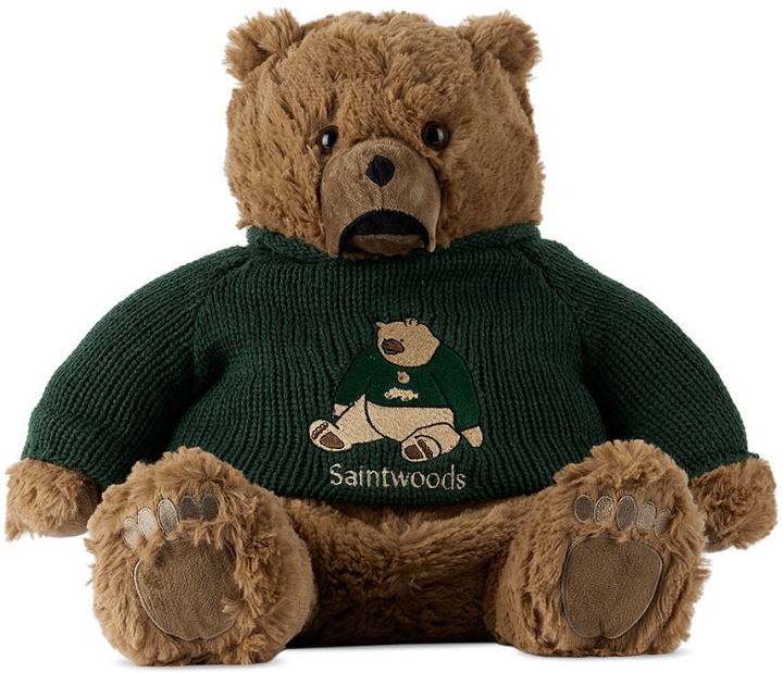Photo: Saintwoods SSENSE Exclusive Brown & Green Sweater Teddy Bear