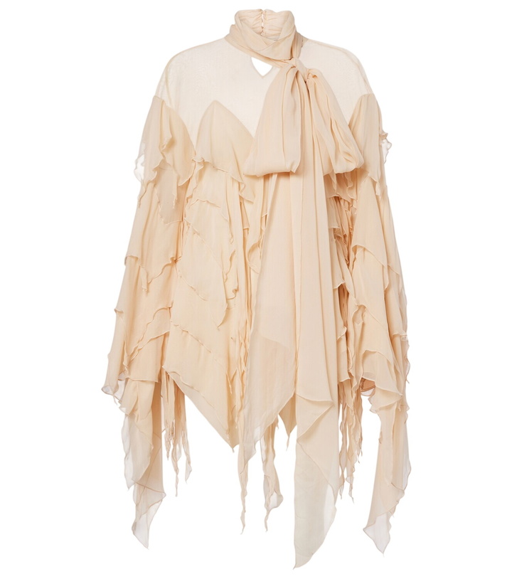Photo: Blumarine Ruffled scarf-detail georgette blouse