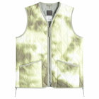 Taion Men's Military Zip V-Neck Down Vest in Tie Dye