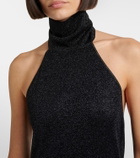 Oséree Lumière Plumage halterneck maxi dress