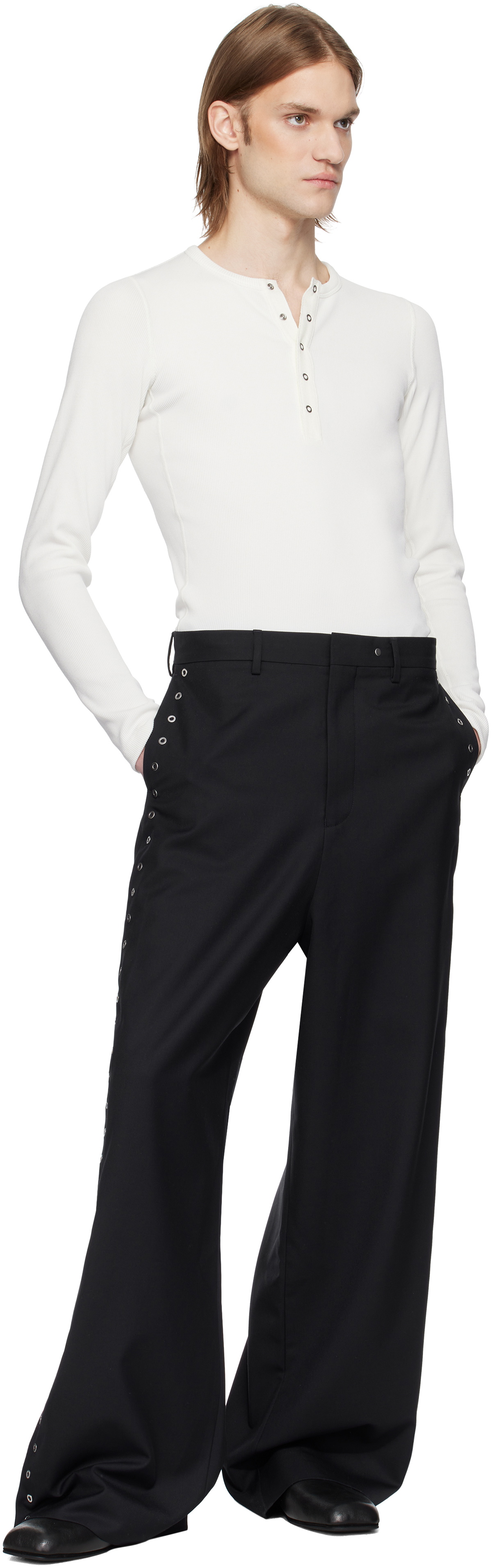 Karmuel Young White Second Skin Henley
