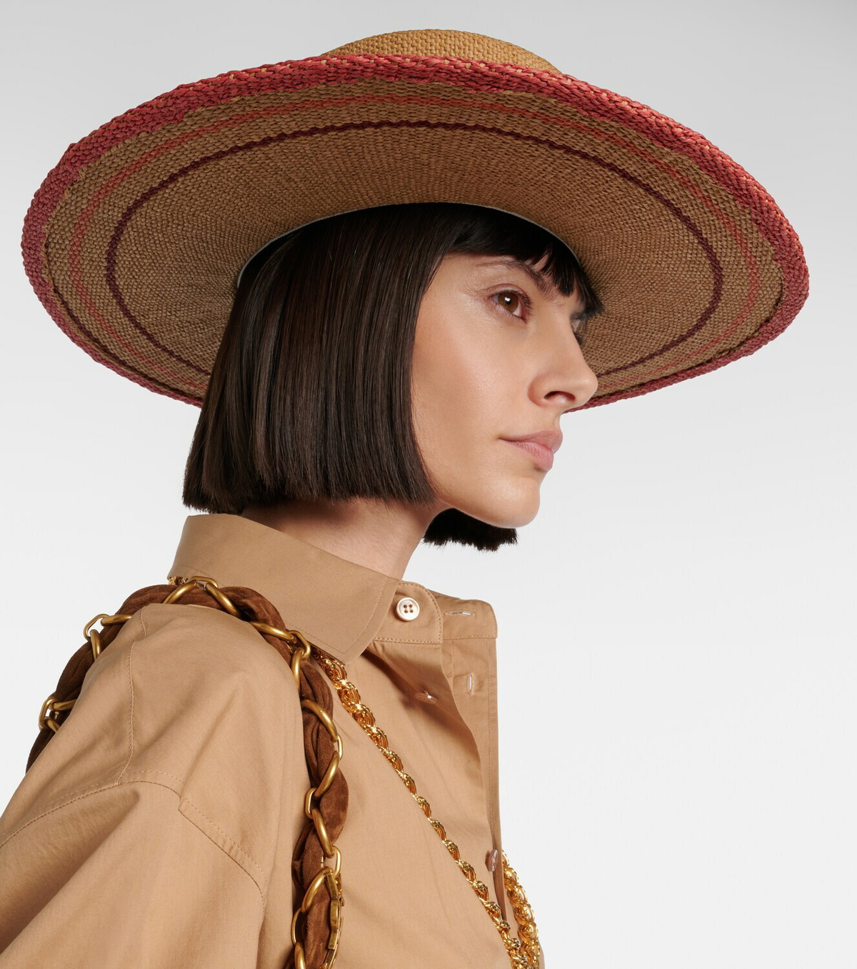 Ruslan Baginskiy Logo striped straw hat