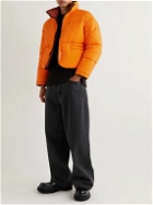 Connor McKnight - Throwing Fits Reversible Quilted Recycled Shell and Mesh Down Jacket - Orange