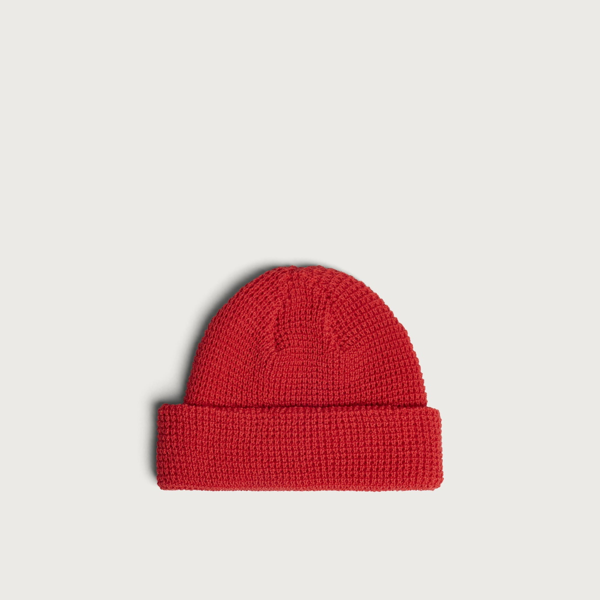 RoToTo Waffle Watch Cap Beanie in Red