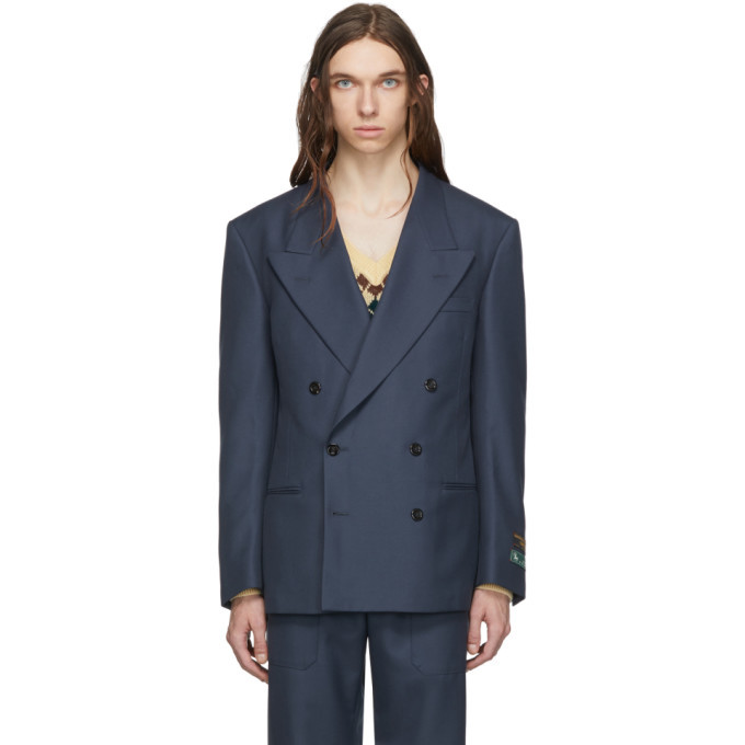 Photo: Gucci Blue Drill Military Blazer