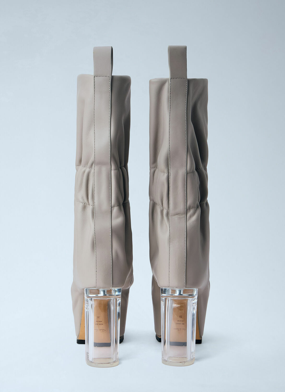 Rick Owens Taquito Gathered Leather Ankle Boots