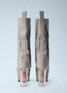 Rick Owens Taquito Gathered Leather Ankle Boots