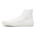 Maison Margiela White and Gold Tabi High-Top Sneakers
