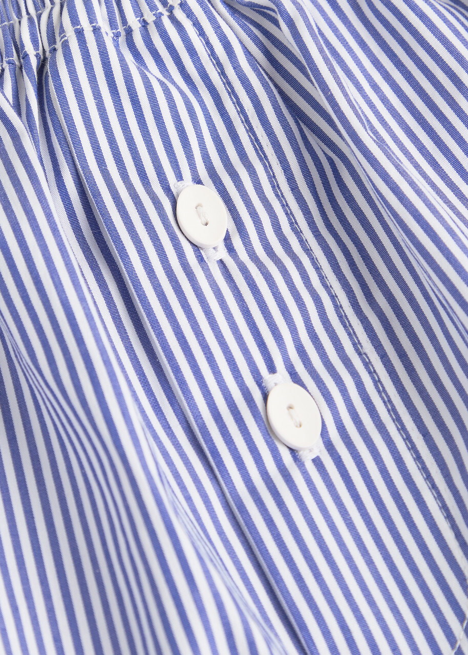 Faithfull The Brand Lonia Striped Cotton Shorts Blue