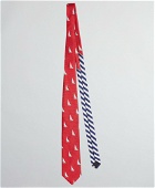 Brooks Brothers Men's Sailboat and Stripe Tie | Red
