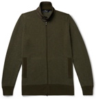 Loro Piana - Roadster Slim-Fit Suede-Trimmed Cashmere-Twill Zip-Up Cardigan - Green